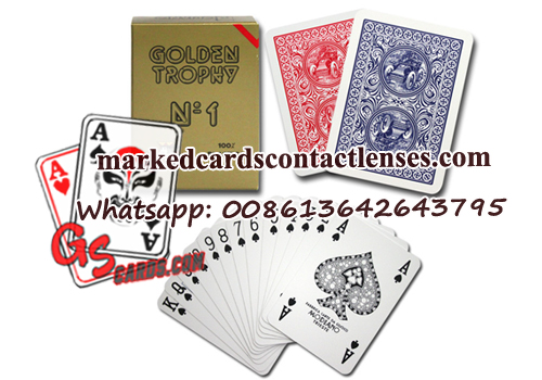 Golden trophy playing cards